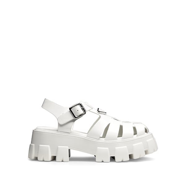 Lug Sole Platform Sandals - WHITE-PAT - 3